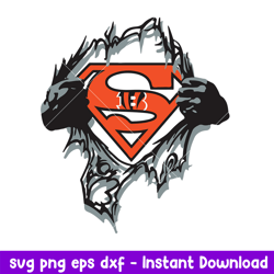 Superman Cincinnati Bengals Logo Svg, Cincinnati Bengals Svg, NFL Svg, Png Dxf Eps Digital File
