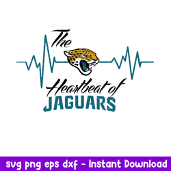 The Heartbeat Of Jacksonville Jaguars Svg, Jacksonville Jaguars Svg, NFL Svg, Png Dxf Eps Digital File
