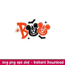 Boo Ears, Boo Mickey Mouse Svg, Halloween Svg, Pumpkin Svg, Boo Svg, png, eps, dxf file