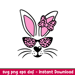 Bunny Girl With Sunglasses, Bunny Girl With Sunglasses Svg, Happy Easter Svg, Easter egg Svg, Spring Svg, png,eps, dxf f