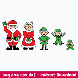 Claus Family Svg, Santa Claus Svg, Merry Christmas Svg, Png Dxf Eps File