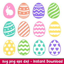 Easter Eggs, Easter Eggs Svg, Happy Easter Svg, Easter egg Svg,png , eps, dxf file