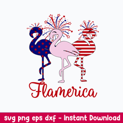 Flamerica Independence Day Svg, Flamerica Svg, Png Dxf Eps File
