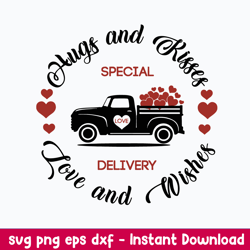 Hugs And Kisses Special Love And Wishes Delivery Svg, Png Dxf Eps File