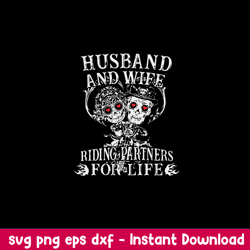 Husband And Wife Riding Partners For Life Svg, Funny Svg, Png Dxf Eps File