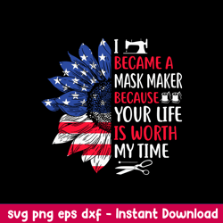 I Became A Mask Maker Because Your Life Is Worth My Time Svg, Png Dxf Eps File