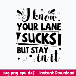 I Know Your Lane Sucks But Stay In It Svg, Funny Svg, Png Dxf Eps File