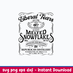 Liberal Tears Old Time Quality Melted Snowflakes Distilled And Bottled By Republican Distillery Svg, Png Dxf Eps File