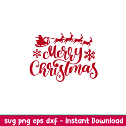 Merry Christmas,Merry Christmas Svg, Christmas Lettering Svg, Santa Claus Svg, png,eps,dxf file