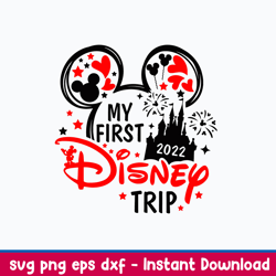 Mouse My First Trip to Castle Svg,  Mickey Mouse Svg,  Png Dxf Eps File