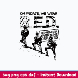 On Friday We Wear Red Veteran Svg, Png Dxf Eps File