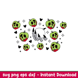 Poison Apples Witch Hand Full Wrap, Poison Apples Witch Hand Full Wrap Svg, Starbucks Svg, Coffee Ring Svg, Cold Cup Svg