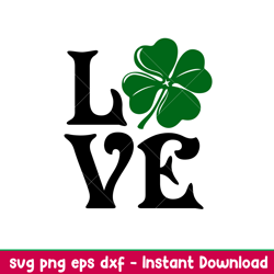 St Patricks Love Clover, St. Patricks Day Starbucks Coffee Bundle Svg, St. Patricks Day Svg, Lucky Svg, Irish Svg, Clove