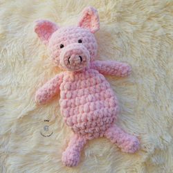 CROCHET PATTERN - Piglet Lovey, Cute Piglet Pattern, Crochet Animal Pattern, Crochet Plushie Pattern, Amigurumi Tutorial
