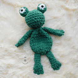 CROCHET PATTERN - Frog Lovey, Cute Frog Pattern, Crochet Frog Pattern, Crochet Plushie Pattern, Amigurumi Tutorial