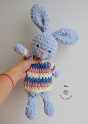 CROCHET PATTERN - Bunny Lovey, Cute Bunny Pattern, Crochet Animal Pattern, Crochet Plush Pattern, Amigurumi Tutorial