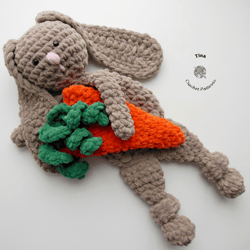 CROCHET PATTERN - Bunny with Carrot, Cute Pattern, Crochet Animal Pattern, Crochet Plush Pattern, Amigurumi Tutorial