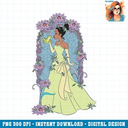 Disney The Princess And The Frog Tiana Profile Stained Glass PNG Download