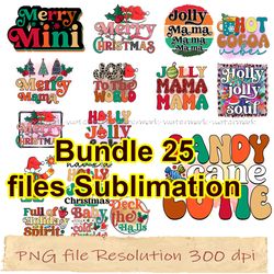 Retro Christmas Sublimation Bundle, Instantdownload, files 350 dpi