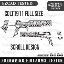 Colt1911 Full Size Donald Trumph With Scroll Design Svg ,lasercut,laserengraving,fiberlaser,engravingfiles,laserpattern