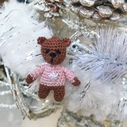Teddy bear - mini toy 1.6 inches / 4 cm