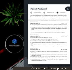 Stand out resume template, creative minimalist Resume Cv template, word resume, cover letter template
