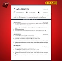 Unique Microsoft  word Creative minimalist resume template, matching cover letter template, word resume cv template