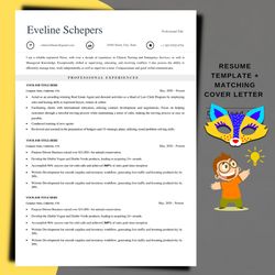 Resume template, cv template, MS word resume template