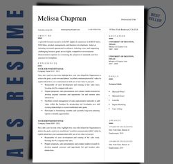 Modern resume template with matching cover letter template