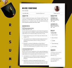 Instant resume template, word resume template, easily editable resume word template, cover letter template