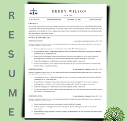 Lawyer resume template, resume template for any career, professional resume template