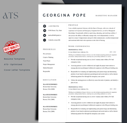Professional ATS resume CV template with Cover letter template