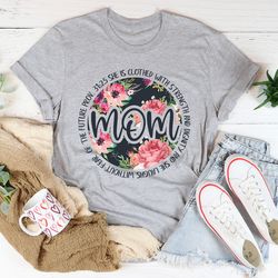 she is strong proverbs floral mom tee