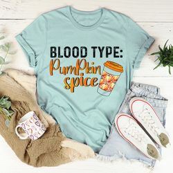 blood type pumpkin spice tee