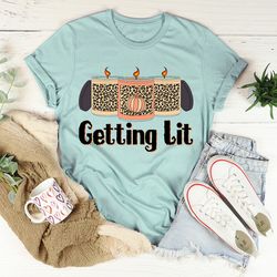getting lit fall candles tee