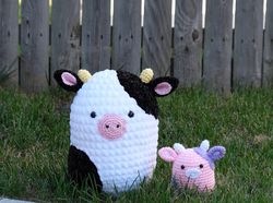 Crochet Cow Jumbo Squishmallow Plushie PDF PATTERN