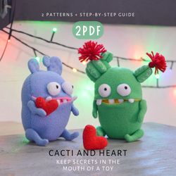 Cacti and Hearts: Two Cute Toy Patterns! This step-by-step tutorial will help you create your own unique cactus toy.