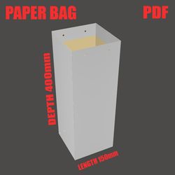 Sample Paper bag, length-150mm, depth-400mm, PDF file.papercraft templates