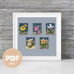 Flowers of Siberia post stamps (cross stitch patterns)