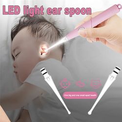 1 set baby ear cleaner ear wax removal tool flashlight earpick ear cleaning earwax remover luminous ear curette light sp