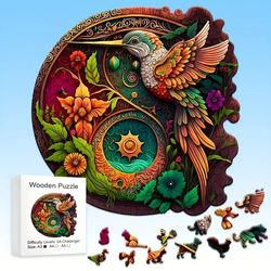 Bird Wooden Puzzle for Adults, Uniquely Irregular Animal Shaped Wooden Jigsaw Puzzles Stress Relief Toys, Best Christmas