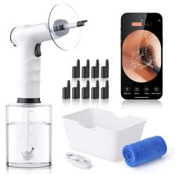 ear wax removal - ear cleaner with camera and light - ear irrigation kit with 4 pressure modes - ear camera for ios & an