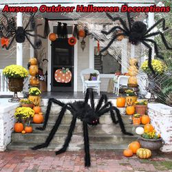 Halloween Spider Decor Party Decoration Realistic Super Plush Spider Scary Indoor Home Scream Outdoor Garden Yard Decor