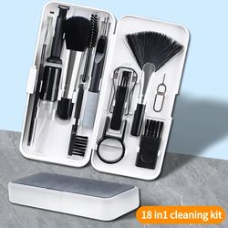 18-in-1 Cleaner kit Computer Keyboard Brush Screen cleaning Spray Bottle Set Earphones Cleaning Pen Cleaning Tools Keyca