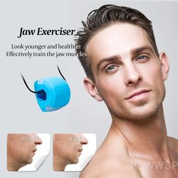 Jaw Exerciser Fitness Face Masseter Double Chin Remover Food Grade Silicone Ball Facial Muscles Trainer V Face Lifting M