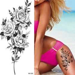 Peony DIY Tattoo Sticker, Women's Water Transfer Tattoos,Women's Large Temporary Tattoos, Fashionable Fake Tattoo Sticke
