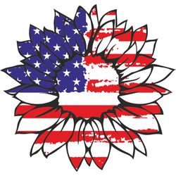 American Flag Sunflower Svg, 4th of July Svg, Happy 4th of July Svg, Independence Day Svg, Digital download