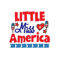 Little Miss America Svg, 4th of July Svg, Happy 4th Of July Svg, Holiday Svg, Digital download