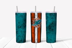 Miami Dolphins Tumbler Wrap PNG, NFL Tumbler Png, Footbal Tumbler Wrap, Skinny Tumbler 20oz Design Digital Download