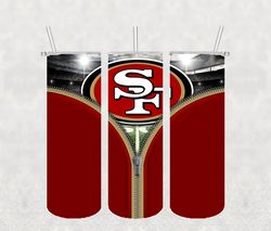 San Francisco 49ers Zipper Tumbler Wrap PNG, NFL Tumbler Png, Tumbler Wrap, Skinny Tumbler 20oz Design Digital Download